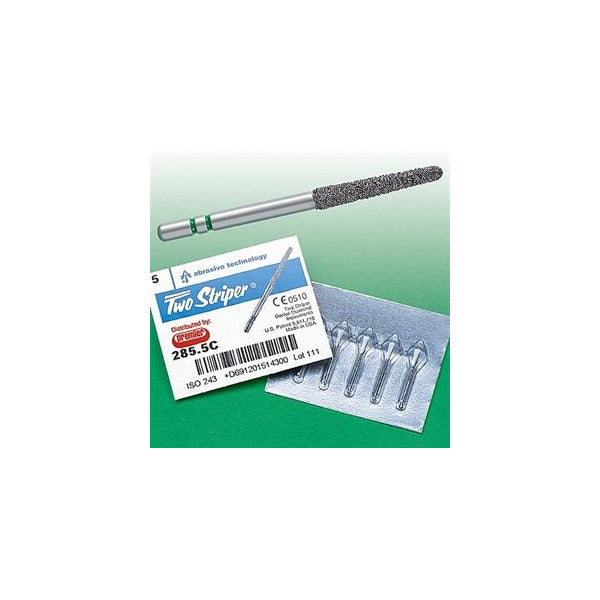 Premier Dental 2000058 Two Striper TS2000 Two Striper FG #2005.8 Round End Taper Coarse Speed Cut Diamond Burs 5/Pk Premier Dental 2000058 Two Striper TS2000 Two Striper FG #2005.8 Round End Taper Coarse Speed Cut Diamond Burs 5/Pk